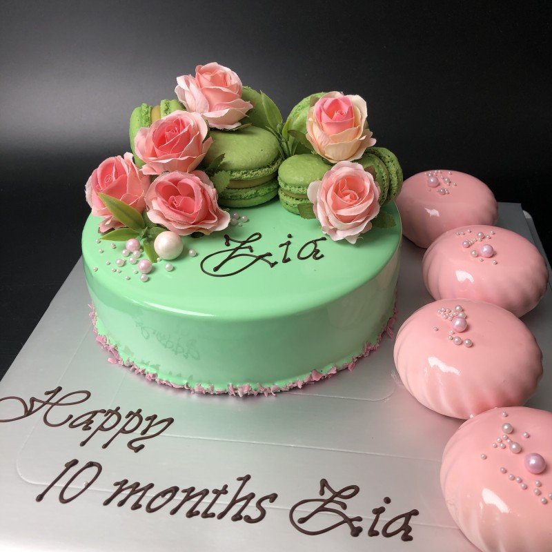 Mousse cake flowers